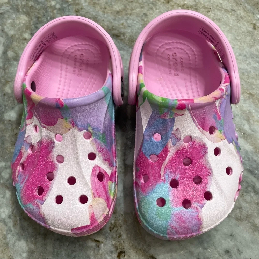 Crocs Baya Seasonal Floral Printed Clog - KIDS size C 7 - Picture 2 of 8